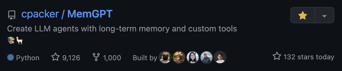 looks like we're back on github.com/trending 👀📈 ...it's never been easier to build your own personal agents with long-term memory - try out the alpha build of the memgpt UI app using @Docker!