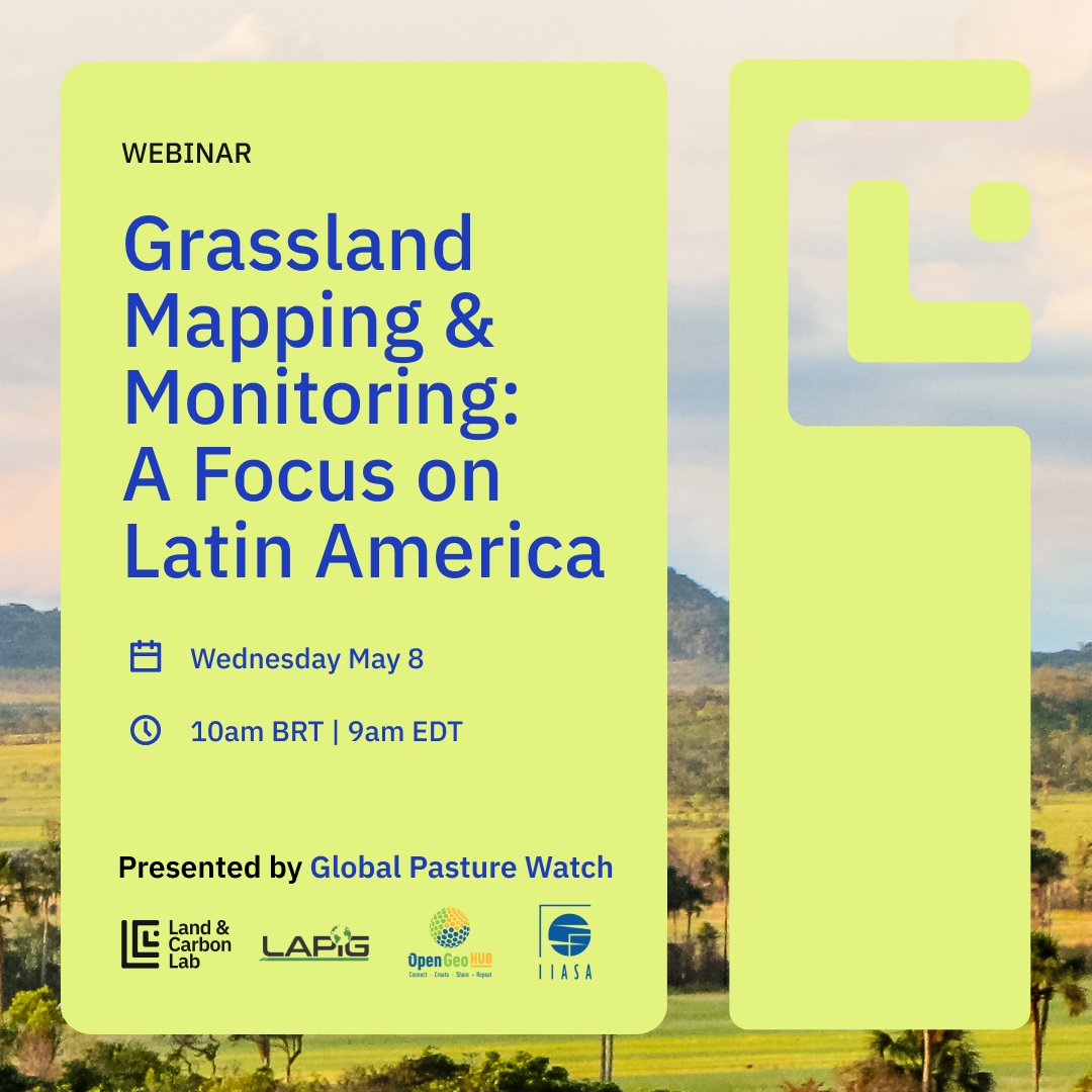 Join this webinar, hosted by the Global Pasture Watch Consortium, to be among the first to see preliminary results from our grassland and pasture monitoring research applied to specific regions in the Brazilian Cerrado and Argentinian Chaco. Register here: wri.zoom.us/webinar/regist…