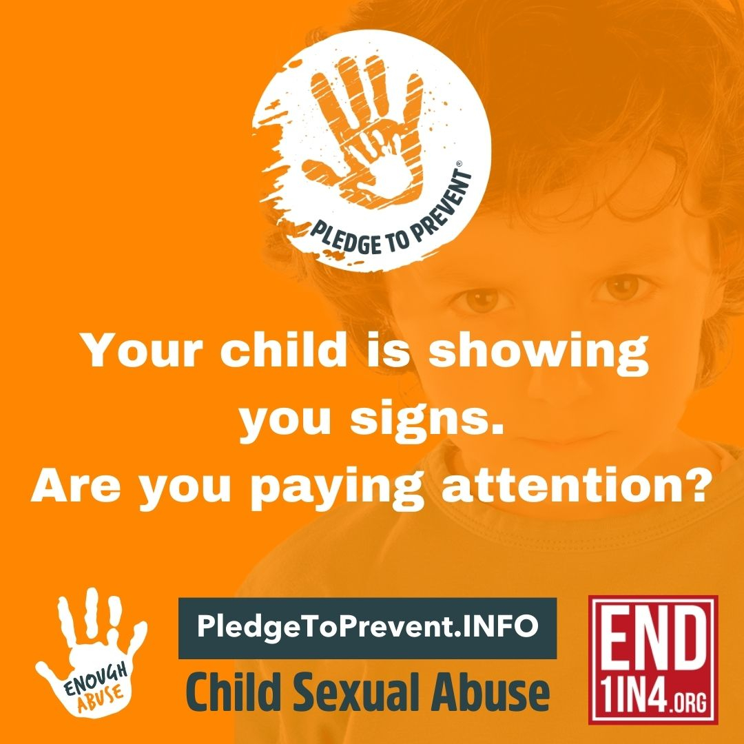 PledgePrevent's tweet image. Do you know the signs of sexual abuse? Take the #PledgetoPrevent. Be a &quot;Prevention Learner&quot; and take one of these pledges to learn about child sexual abuse prevention: pledgetoprevent.org/pledge-be-a-pr…
#preventchildabuse #KnowTheSigns