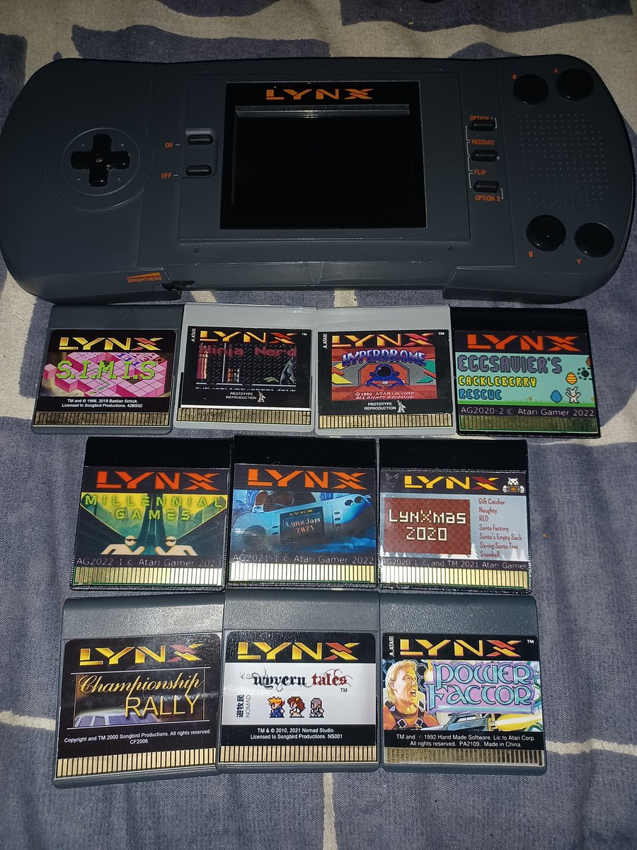 This is my #AtariLynx #collection so far.
I have #Official, #Classic, #Homebrew, #Reproduction & #Prototype #games in my #RetroCollection & also a #GameDrive.
The #Atari #Lynx is awesome 👌
#90s #RetroGames #RetroGamer