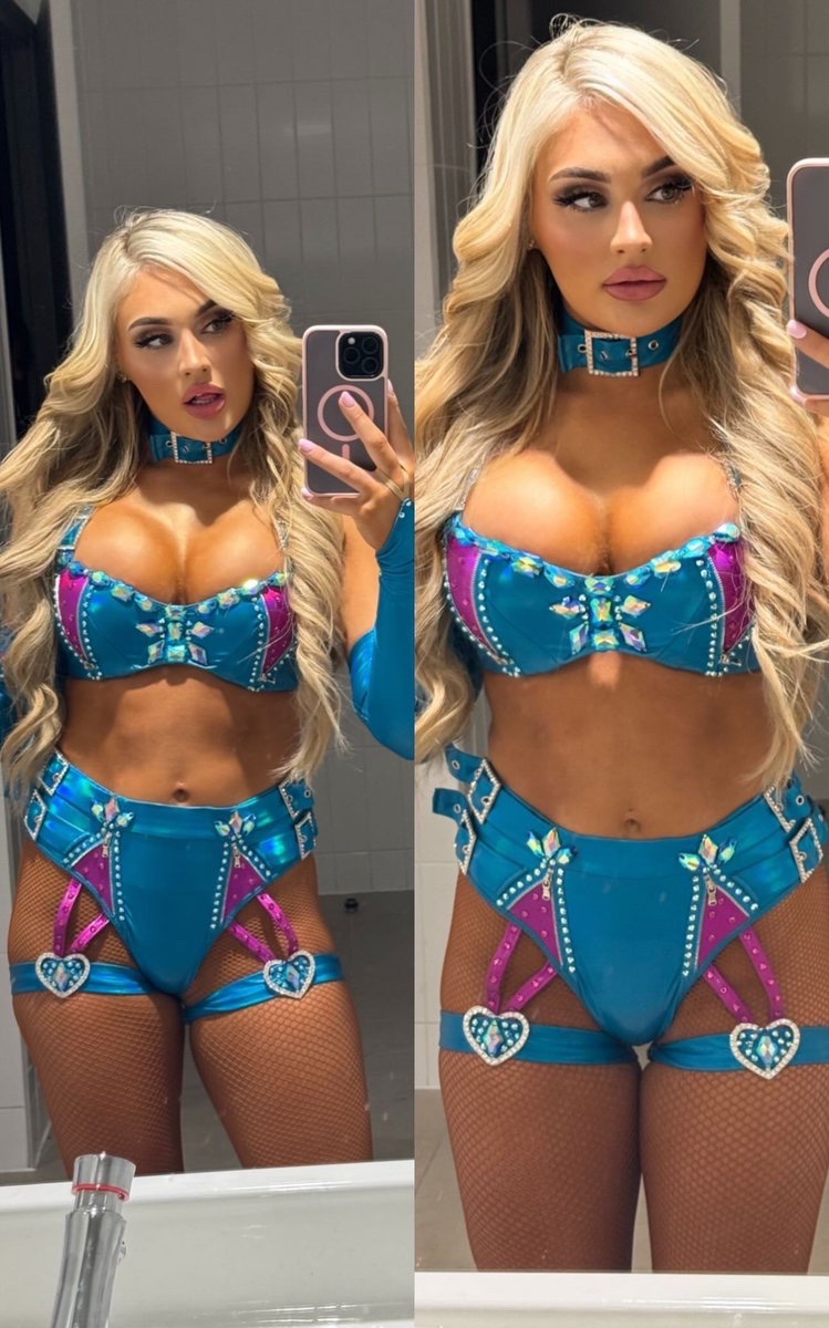 Tiffany Stratton showing off her gear from Smackdown