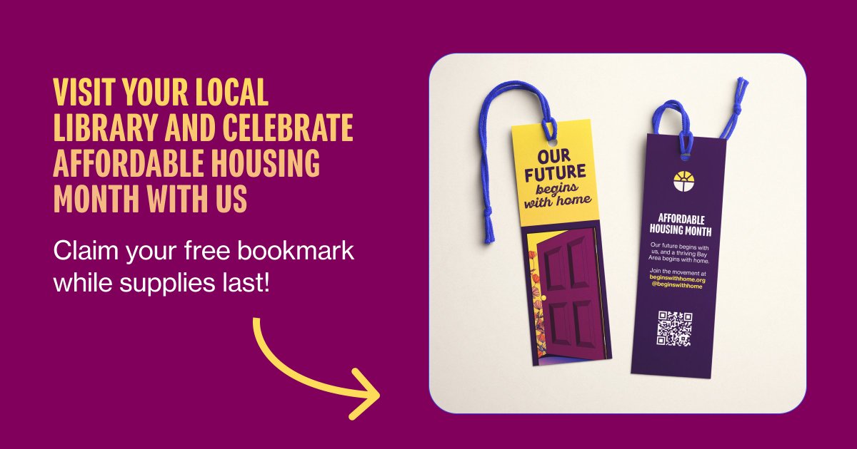 ✨FREEBIE ALERT ✨Libraries all over the #BayArea are joining in for #AffordableHousingMonth!

Swing by your neighborhood branch to discover resources, grab a #housingjustice read, and snag a themed bookmark (while they're still available)! 📚