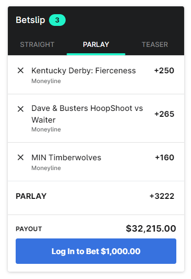 These types of parlays are only possible in America. 🇺🇸🇺🇸🇺🇸 @KentuckyDerby @DaveandBusters @NBA