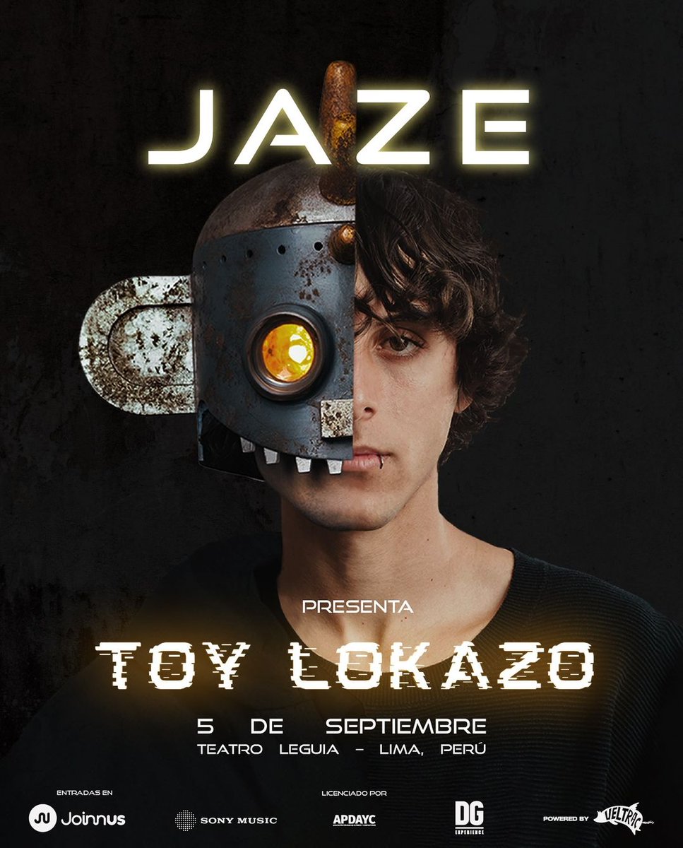 🎤 @eljazitooficial presenta Toy Lokazo 📆 05 de Setiembre 📌 Teatro Leguia 🎟️ Entradas desde el lunes 06 de mayo a las 10am por @joinnus Produce: @veltracmusic #jaze #toylokazo #veltracmusic #joinnus