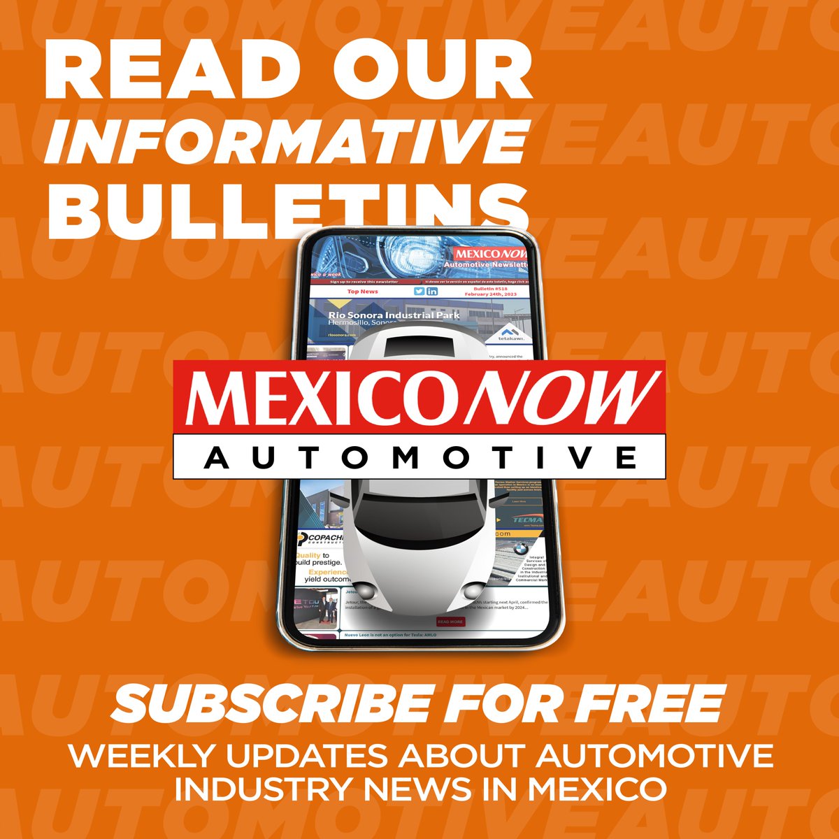 Subscribe for FREE to our BULLETINS.
Receive Updates on the latest News!
bit.ly/40rJGKY

#industria #industry #industrial #manufacturer #manufacture #industrialdesign #mexico #automotive #manufacturers #industriaautomotriz #automobile #production #development #supply