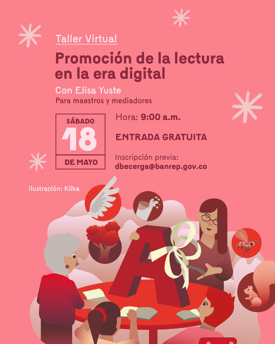 📚 Taller virtual de promoción de la lectura en la era digital con Elisa Yuste. +banrepcultural.org/bogota/activid…