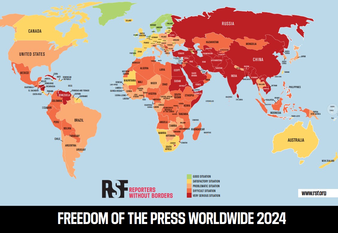 united states down 10 places in reporters without borders’ press freedom index now ranking 55 out of 180 countries globally an embarrassment for a country that defines itself by freedom