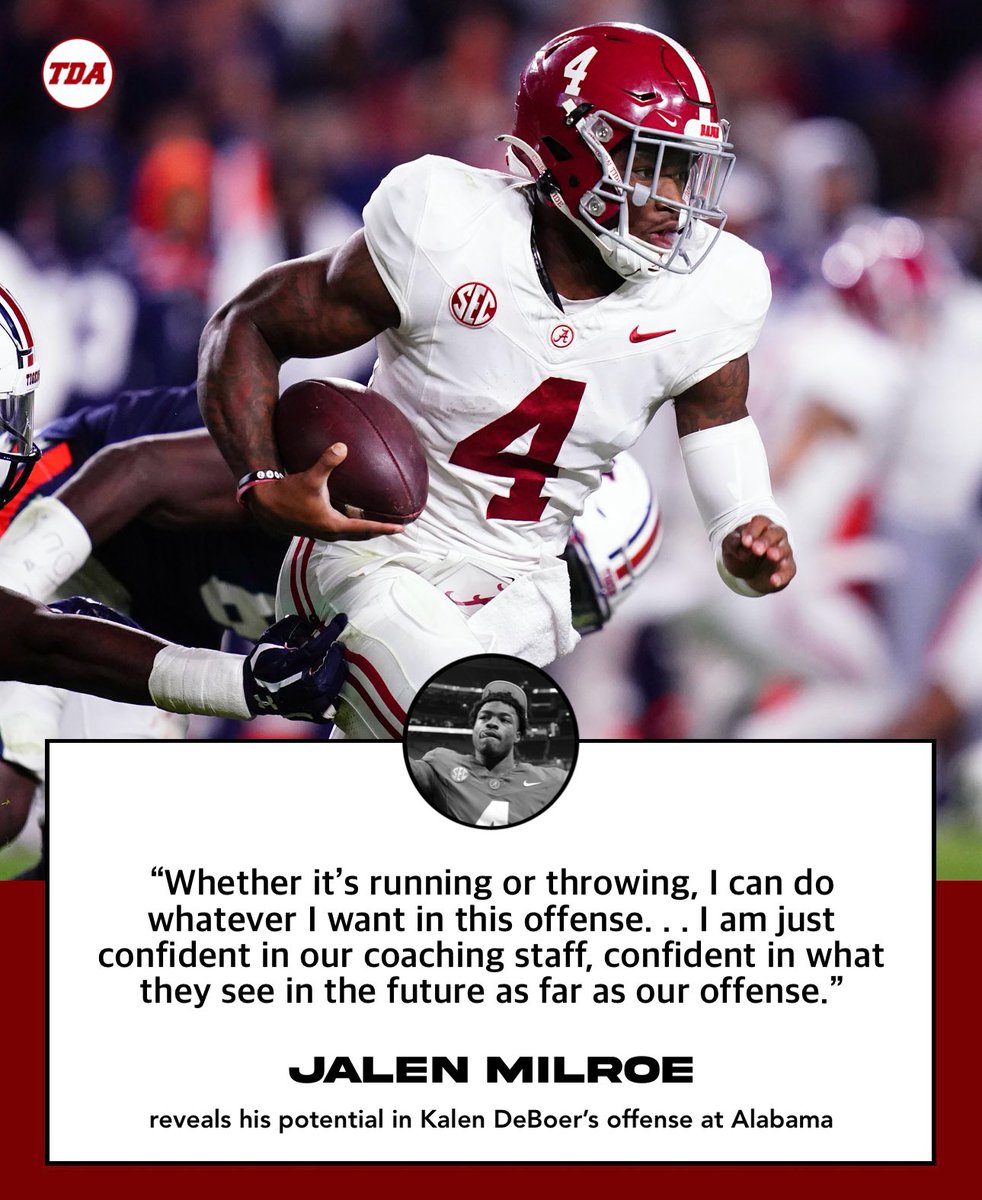 Jalen Milroe reveals how he sees himself fitting into the new offense Kalen DeBoer has brought in next fall 😲