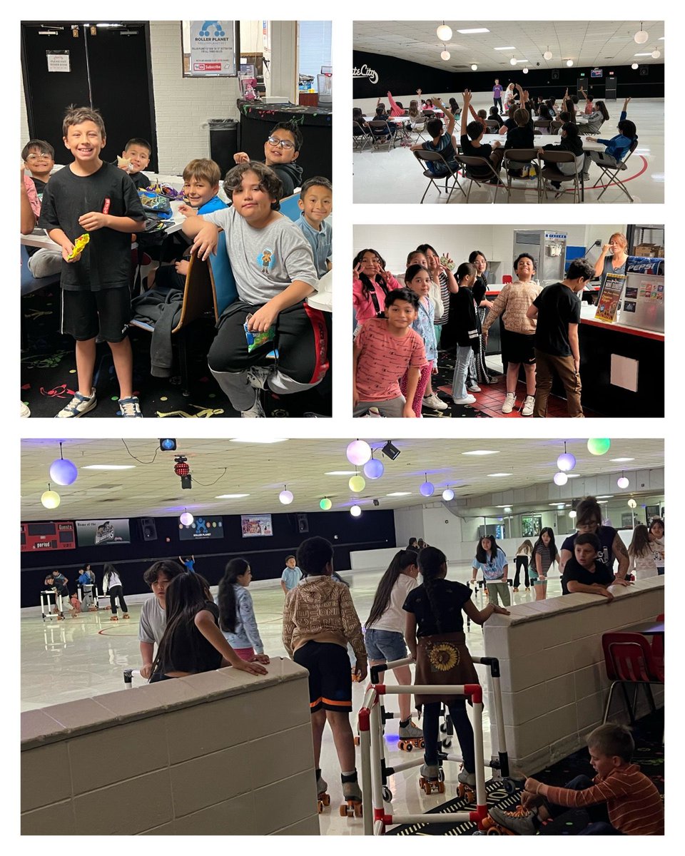 Columbine students enjoyed a STEM lesson about forces & designing skates at @SkateCity. Then they had some time to skate, fall, skate & fall again! @KarlaAllenbach #SkylineCommunityStrong #StVrainStorm @SVPriorityPrgms