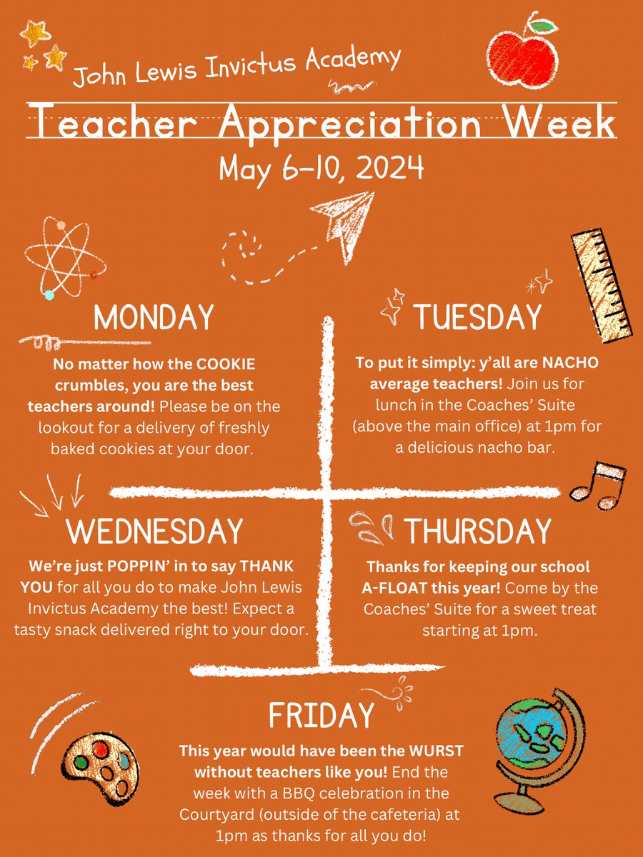 We’re so excited to celebrate our amazing J.L.I.A. teachers and staff next week for #TeacherAppreciationWeek We have some delicious treats in store as a thanks for all their hard work this school year 🍎 @Antonio_Grant1 @JLIADavis_APS @APMitchell_ @h_greenhill @DrNBall