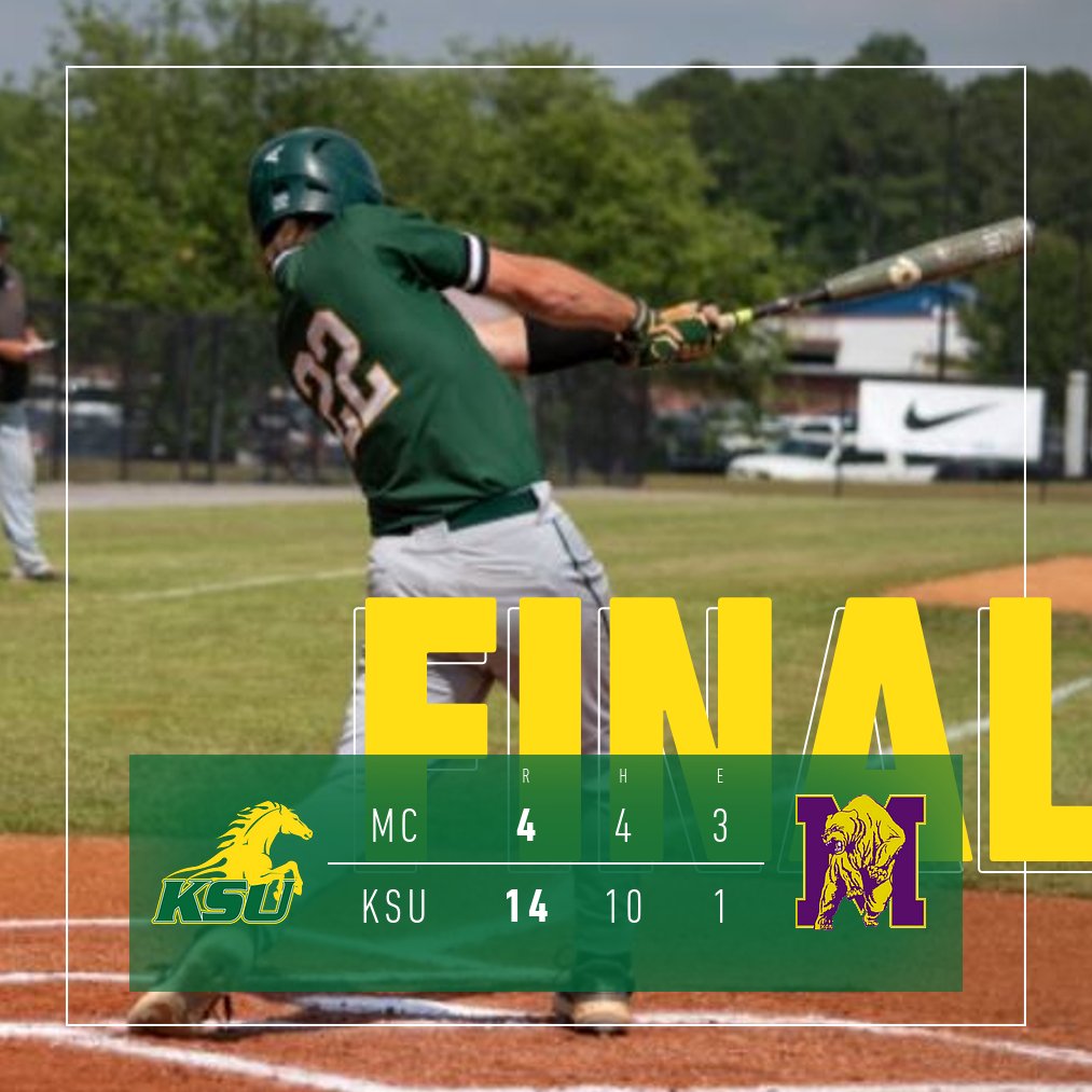 BSB: @KYSUBaseball defeats Miles 14-4 and will now face second seed Spring Hill tonight at 6 p.m. #KSUBSB