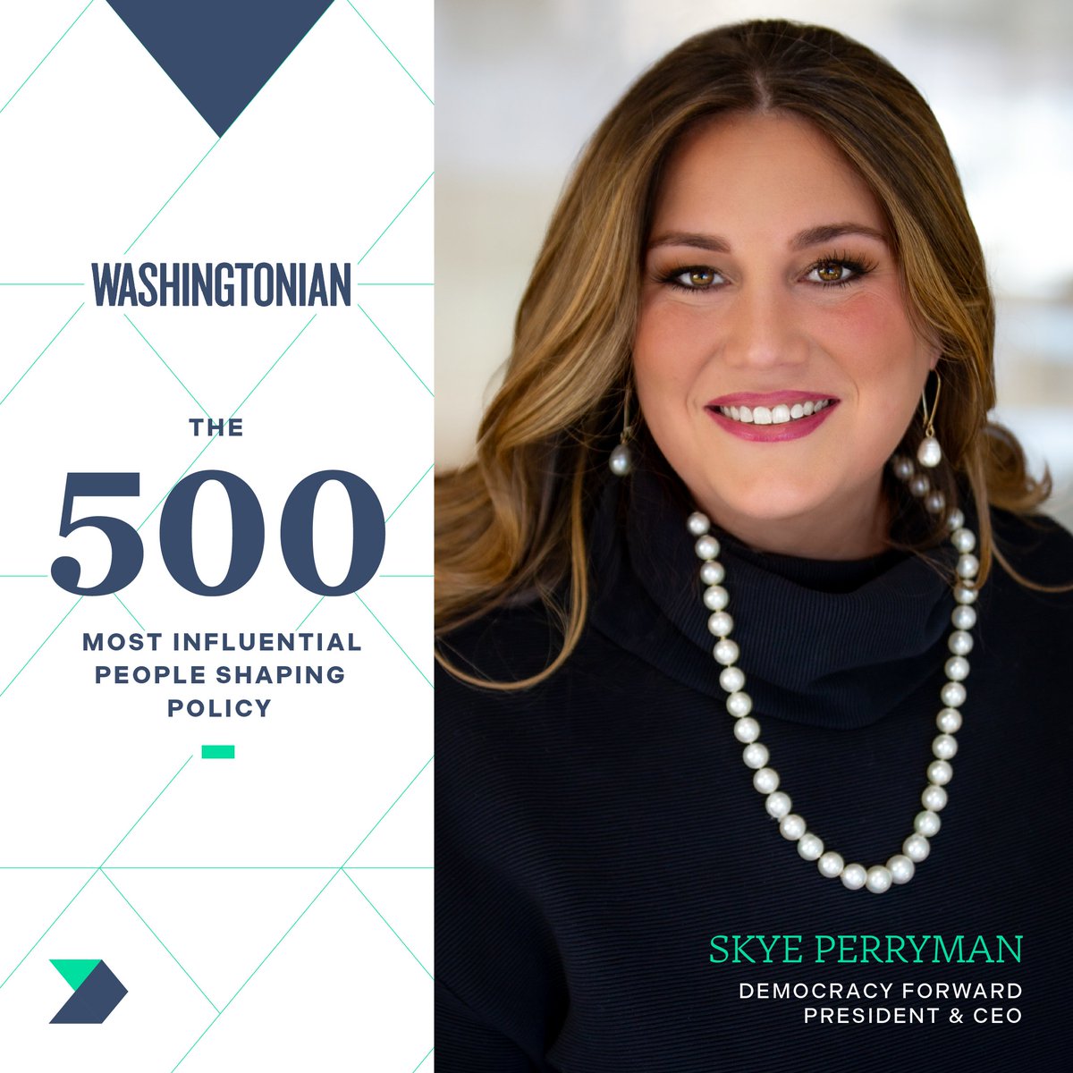 Congratulations to our President & CEO Skye Perryman who was included on @Washingtonian’s list of 500 Most Influential People Shaping Policy. Learn more about Skye and her transformative leadership in service to a bold, vibrant democracy for all people: democracyforward.org/updates/democr…