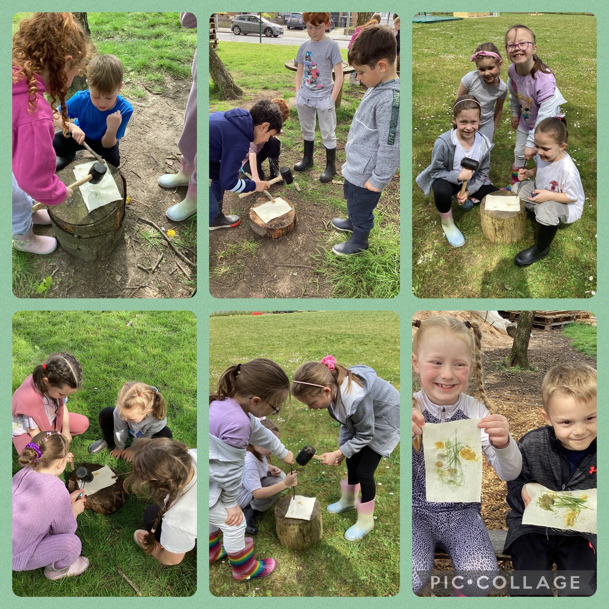 Year 2 had a great forest school session with @Littfoothq. The children worked together to create natural prints while also practicing their knot tying skills. #ForestSchool #outdoorlearning #RPEnrichment