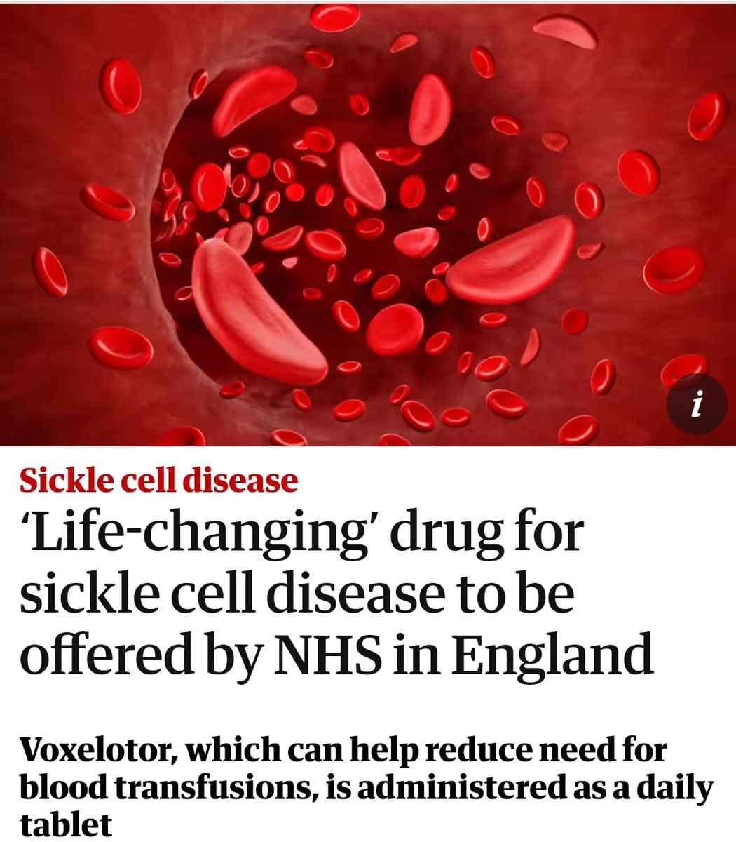 FINALLY! Some great news as the struggle to keep Voxelotor in the UK 🇬🇧 is ovee. Now, the rest of Europe waits! theguardian.com/society/articl…