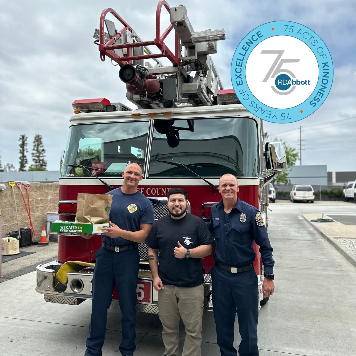 In honor of Int'l Firefighters' Day we treated our #Barberton & #GardenGrove fire stations to lunch. For all the fallen #firstresponders, & the families who live with their loss every day, we uphold & thank you for the sacrifices you've made. Learn more at firefightersday.org