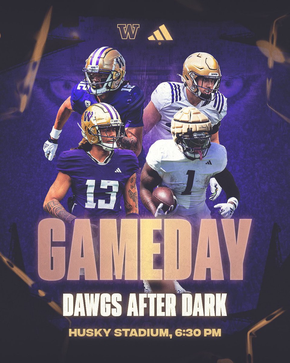 Today’s the day. DAWGS after dark. It’s all about UW man. #BowDown #AllAboutTheW