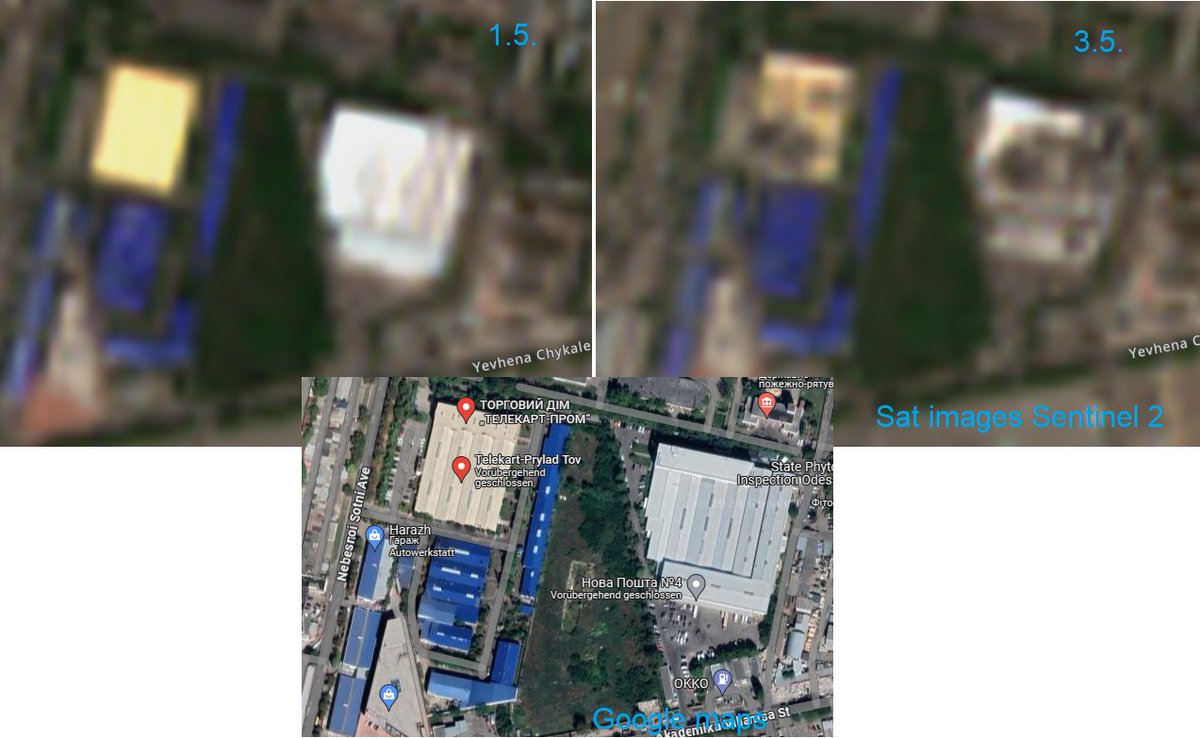 @GeoConfirmed It looks like Telekart Prylad (ТЕЛЕКАРТ-ПРИЛАД) in Odesa was damaged The company provides products for the energy sector (e.g. meters), parking lot management and military and civilian radio communications I do not know what they made there in 2024 46.3907, 30.7069 @GeoConfirmed