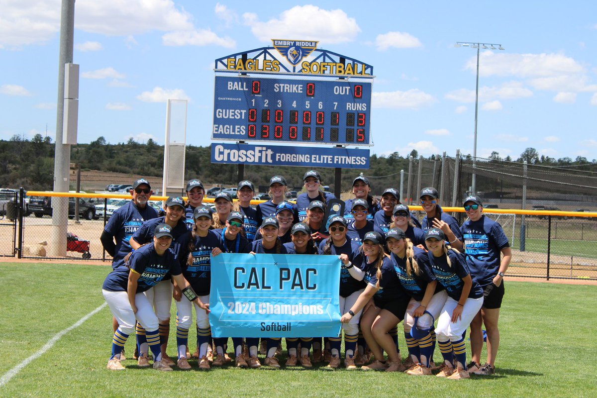 Embry-Riddle has won the Cal Pac Conference regular season and conference tournament in each of the last three seasons and on Friday the Eagles downed the Redhawks 5-3 at Eagle Softball Field to take the tournament crown and complete the three peat.
eraueagles.com/sports/sball/2…