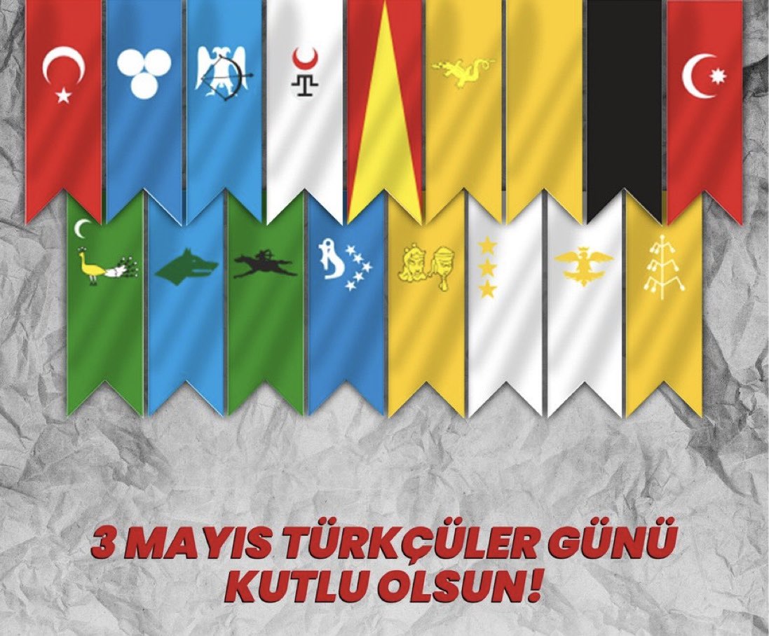 Dünyanın her yerinde Türklük ve Türkçülük mücadelesinin görünen ve gizli kahramanlarına selam olsun. 3 Mayıs Türkçüler Günü kutlu olsun. Ne mutlu Türküm diyene!