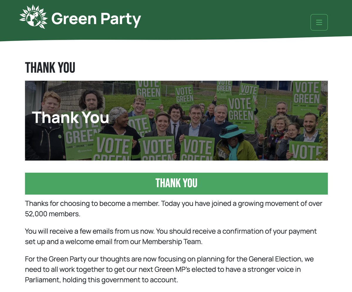 Today inspired me to take the plunge and join the Greens. 💚💚💚