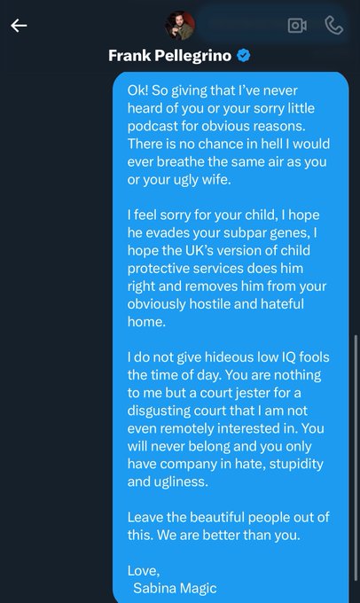 Just had a loser ragebait podcast contact me saying they&rsquo;re &ldquo;sex positive&rdquo; and want me on their podcast