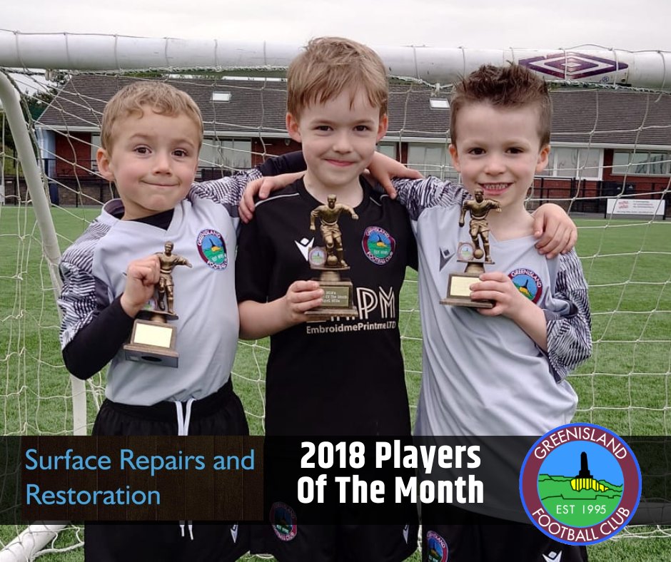 𝟮𝟬𝟭𝟴'𝘀 𝗣𝗹𝗮𝘆𝗲𝗿𝘀 𝗼𝗳 𝘁𝗵𝗲 𝗠𝗼𝗻𝘁𝗵

Congratulations to Harry, Arthur and James on being awarded April's Players of the Month for the 2018's, kindly sponsored by Surface Repairs and Restoration 

#TheJourneyContinues