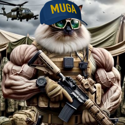 Giant Military Cat goes full #MUGA! 🇺🇦