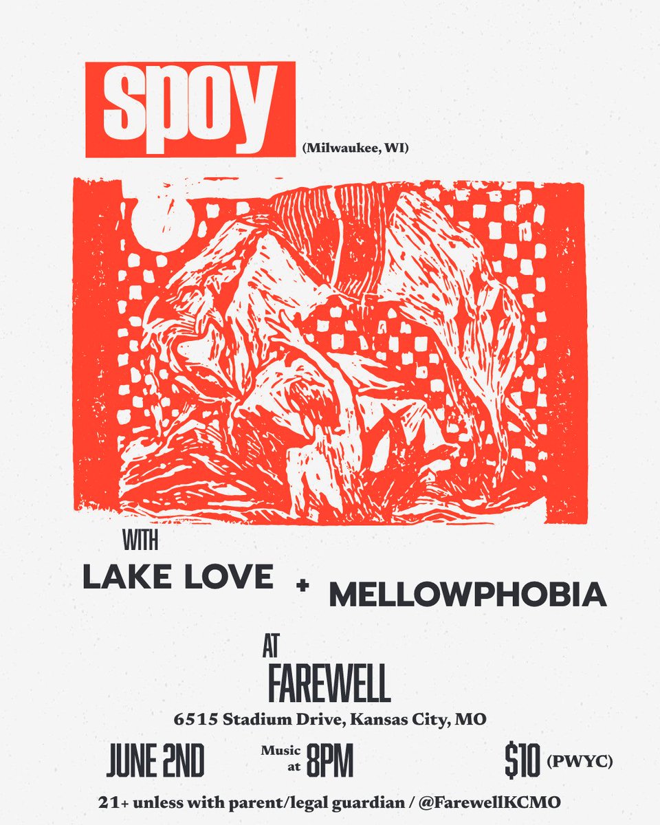 Sunday, June 2: Milwaukee rockers Spoy will be visiting Kansas City for a gig with Lake Love and MellowPhobia. Music at 8pm. $10 (PWYC). 21+ unless with parent/legal guardian.