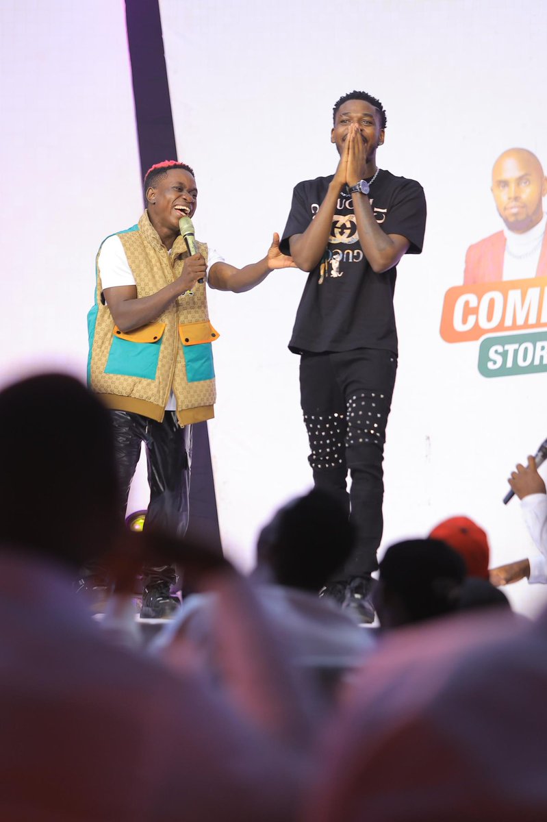 Sammie and shawa leave the crowd in wild laughter 🤣🤣🤣🤣😄😄 after demonstrating how a Village Mother gives a Graduation speech for her son/Daughter #ComedyStoreUG