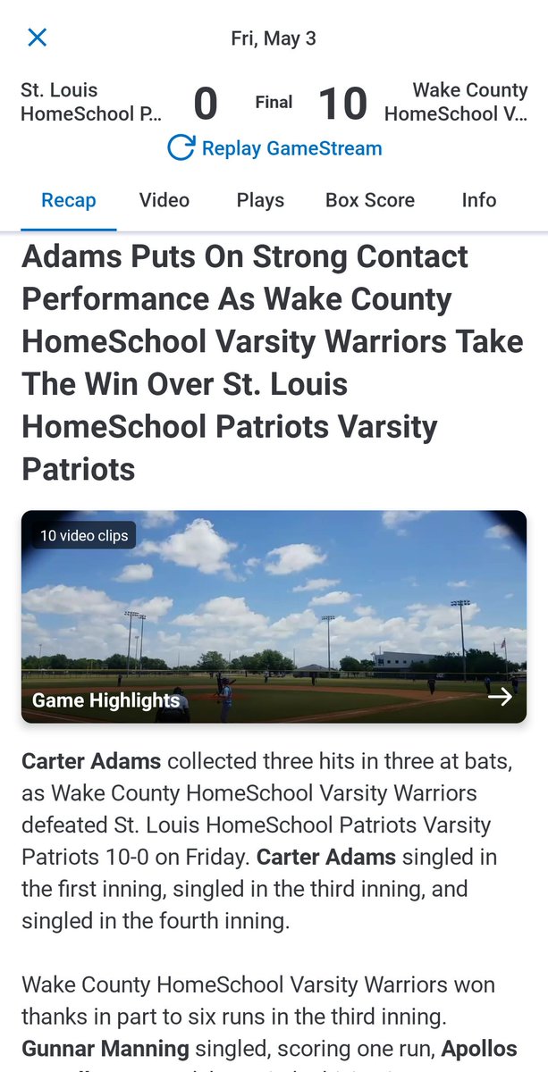 WCHS Warriors (@wchswarriors1) on Twitter photo Man starting on the mound today was <a href="/CWSauls2024/">Charleston Sauls</a> and the bats were hot! Championship game tomorrow about 1:30. Man starting on the mound today was <a href="/CWSauls2024/">Charleston Sauls</a> and the bats were hot! Championship game tomorrow about 1:30.