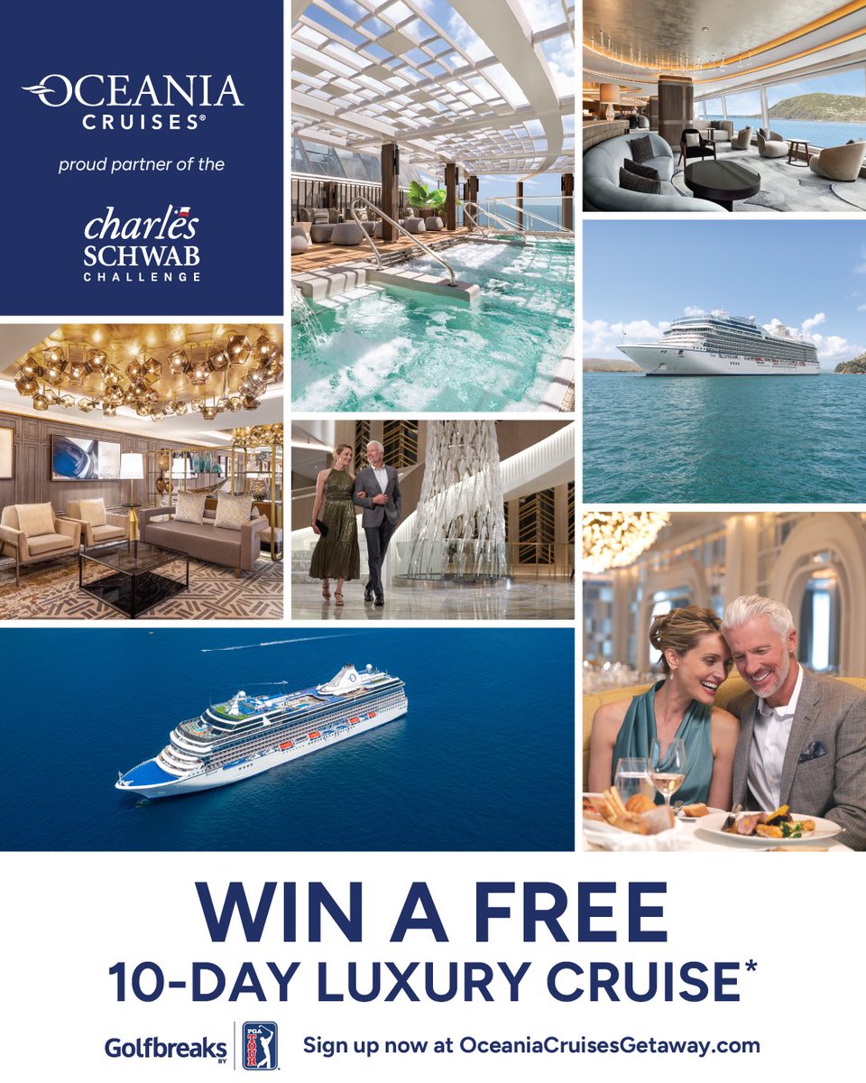 Introducing our new partner @OceaniaCruises. They have lots of exciting things planned, starting with an amazing sweepstakes offer. Visit the Sweepstakes link below to enter for a chance at a free 10-day cruise or golf package from @golfbreaks by PGA TOUR. oceaniacruisesgiveaway.com