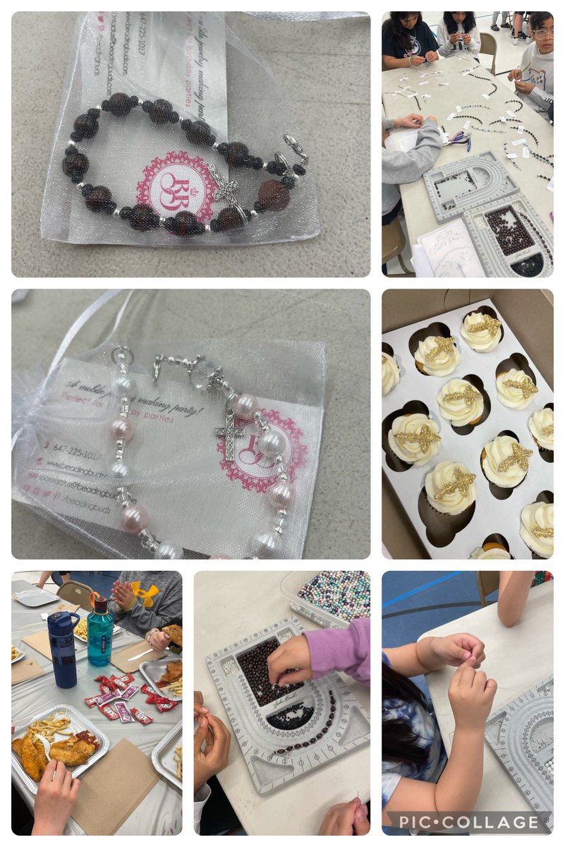 StJosephDPCDSB's tweet image. What a wonderful morning to celebrate our students receiving First Holy Communion and Confirmation! TY @beadingbuds for leading a rosary making workshop and littlerosecookie.com for donating the delicious cupcakes! TY to our council and volunteers for support! #MyCatholicEd📿