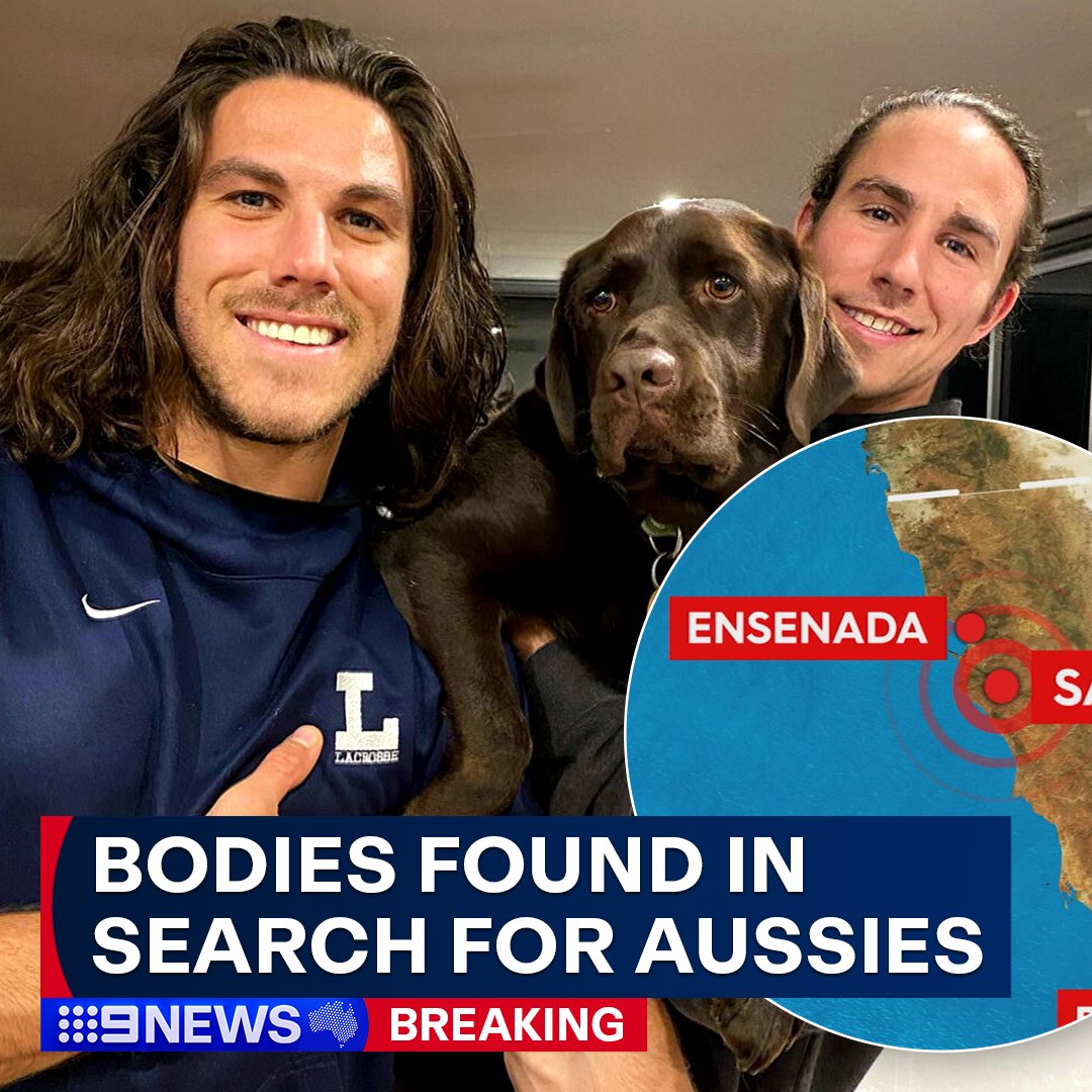 #BREAKING: Mexican authorities have reportedly found three bodies in an area where two Australian brothers and their American travel companion are missing. #9News FULL STORY: nine.social/GoR