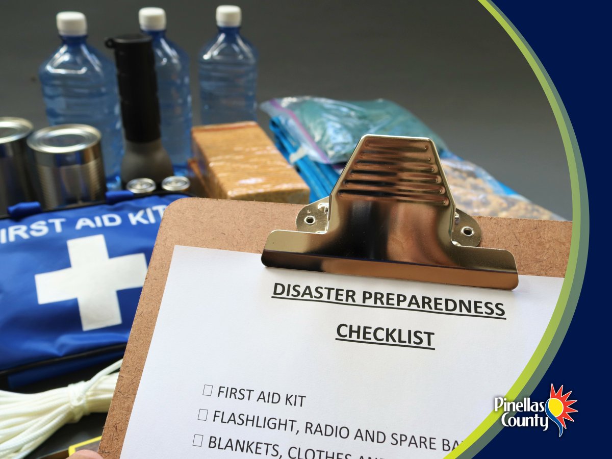 Hurricane season starts next month. Create an emergency preparedness kit. Be sure to include your important documents, water, non-perishable foods, flashlight, batteries, radio & hygiene products. Pack supplies for your furry friends. bit.ly/PreparePinellas #FloodplainFriday