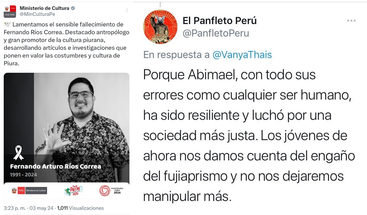 ¿Cómo así el @MinCulturaPe rinde homenaje a alguien que presentaba a un terrorista como luchador social? ¿Para esto murieron miles de peruanos?