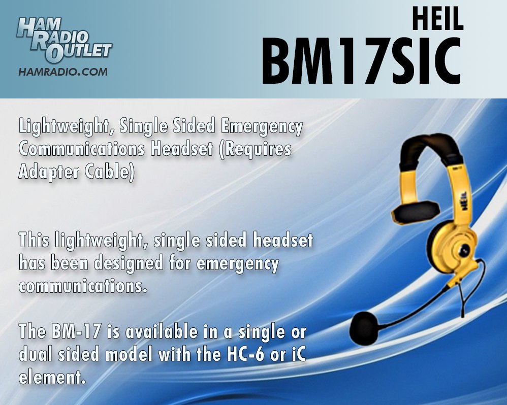 hro.net/ajB0OGVIR0T
This lightweight, single sided headset has been designed for emergency communications. The BM-17 is available in a single or dual sided model with the HC-6 or iC element.
HRO: hamradio.com
#HamRadioOutlet #HRO #amateurradio #hamradio
