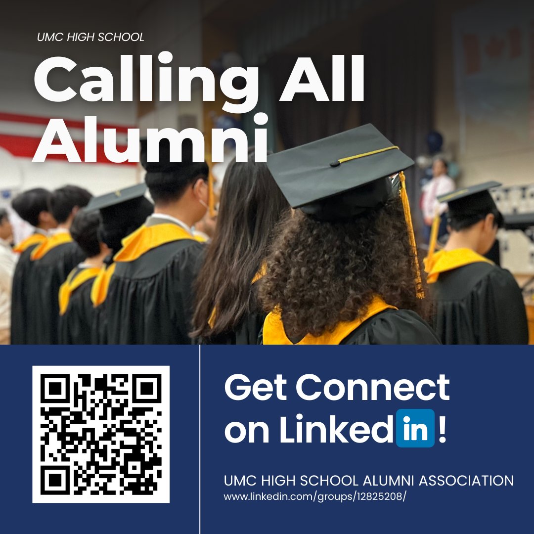 📢Attention UMC High School Alumni!🎓

Join our exclusive UMC High School Alumni Association LinkedIn group to reconnect with former classmates, stay updated on fascinating career opportunities and events, and network with fellow graduates working in Toronto or abroad.💪✨