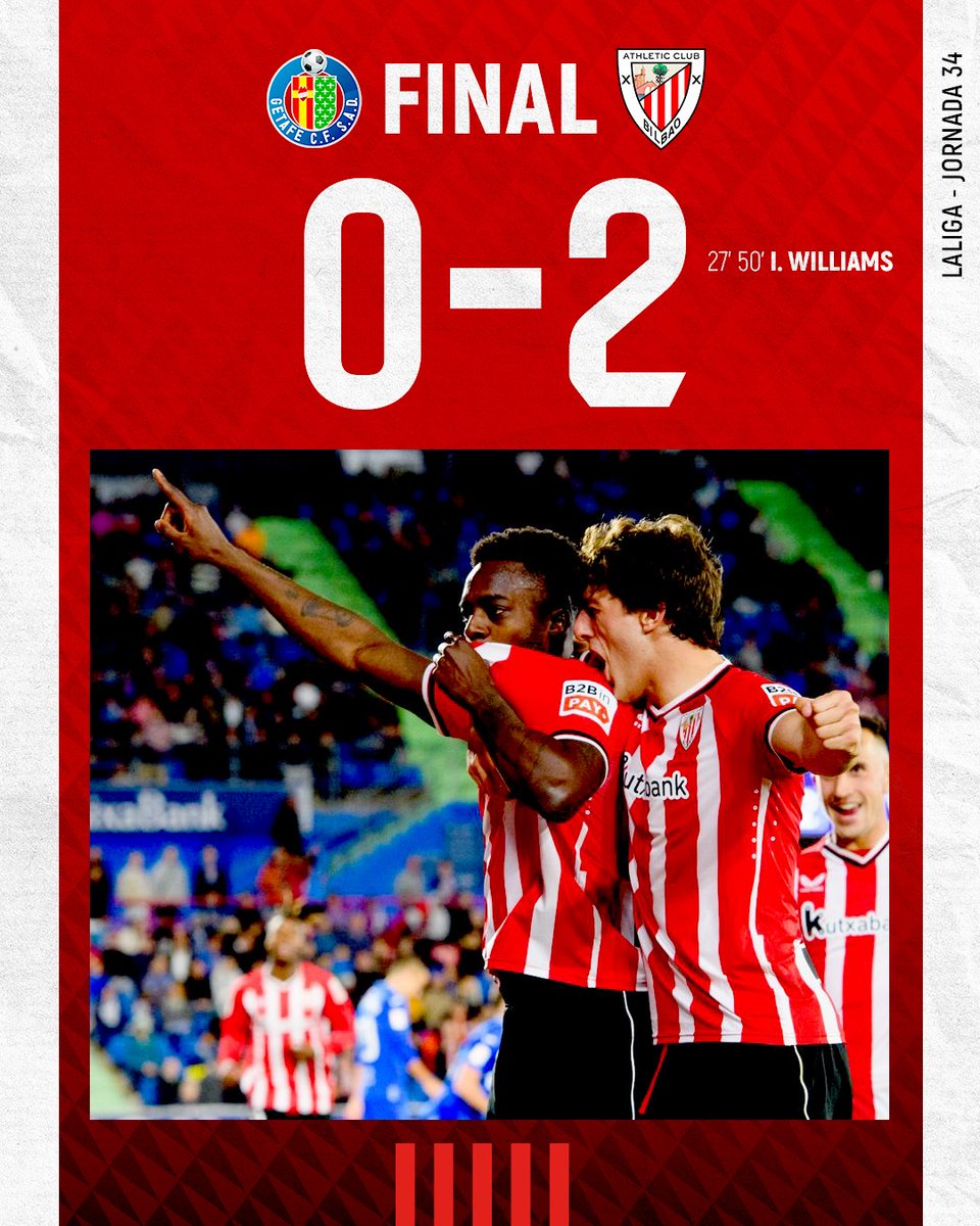 Ernesto_Tase's tweet photo. FT #GETATH (0-2)
Gran ejercicio defensivo del #AthleticClub para aguantar la ventaja con 2 jugadores menos en gran parte del 2T.
Inmenso Unai Simón (penal detenido incluído) ante un #GetafeCF que llegaba por bandas constantemente.
A competiciones europeas los 'leones'.
➕ https://t.co/FmrYcWZ5oN