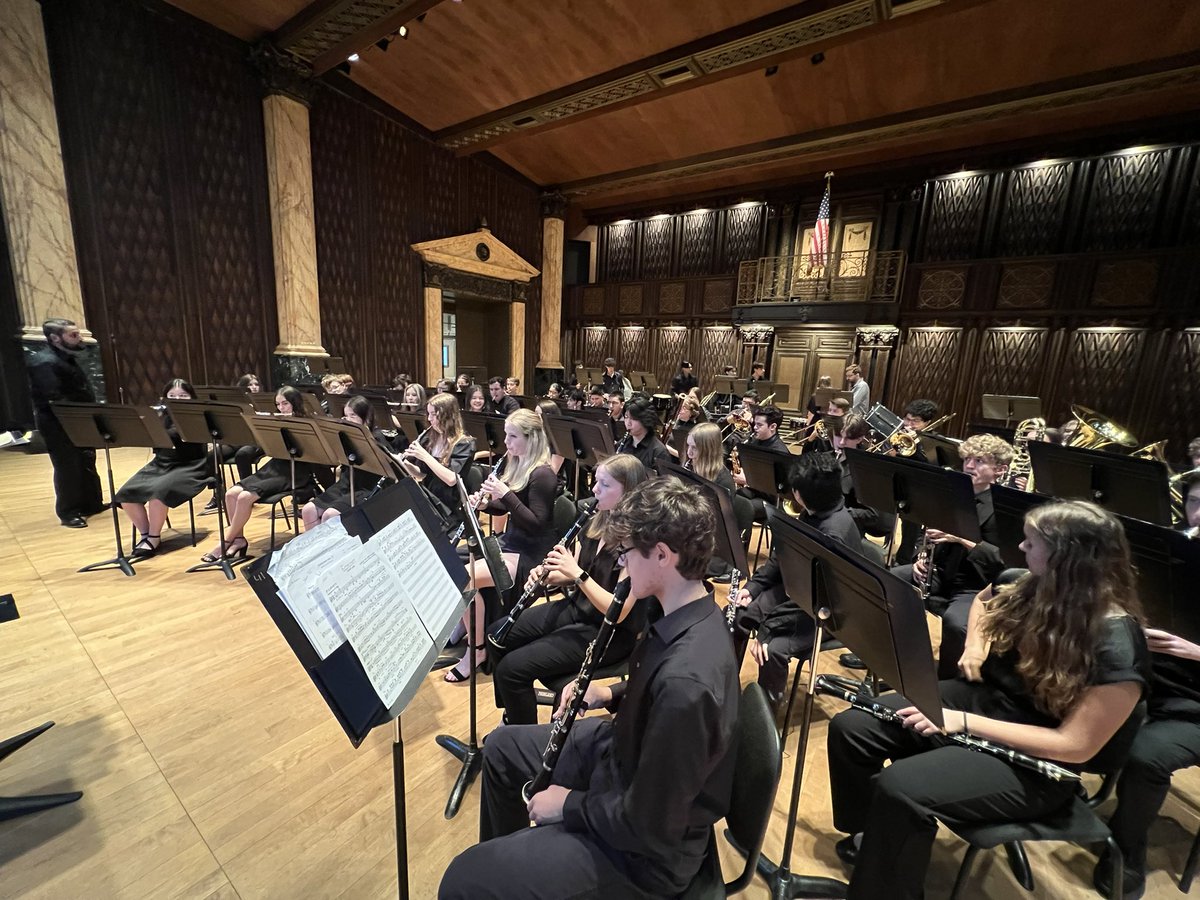 Charger Band Wind Ensemble had an outstanding performance this morning in an amazing space in Round Top hosted by @patxllc! @SamChampionHS @championchargerband @boernefinearts @boerneisd #musicmatters #joy