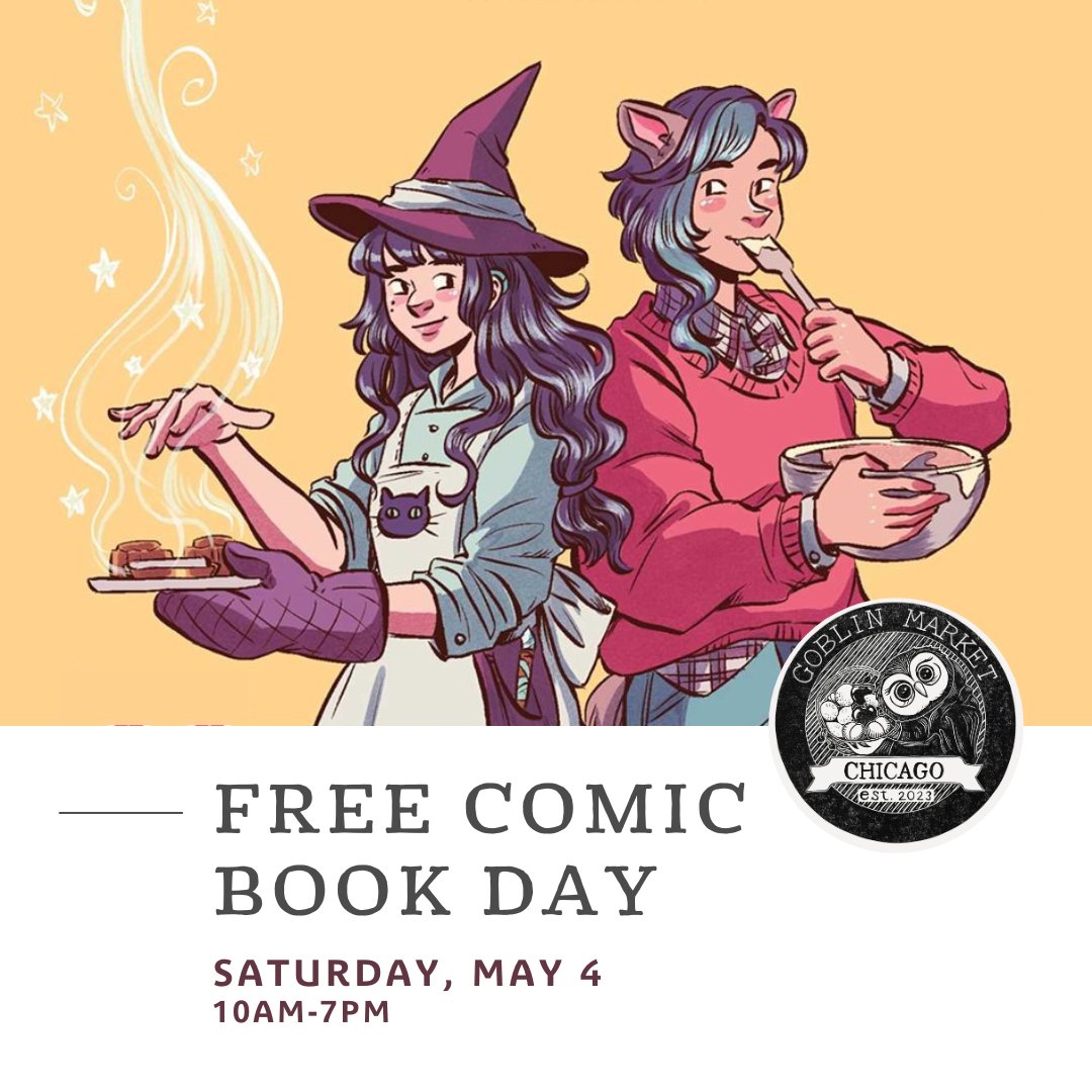 Our little queer manga & comic store is having our first FCBD tomorrow! (we're nervous!!!) We're having a Mooncakes signing & 🍄photo booth. And making friendship bracelets for cosplayers because we're extra like that!❤️🧡💛💚💙💜 Help us make our 1st FCBD something special!