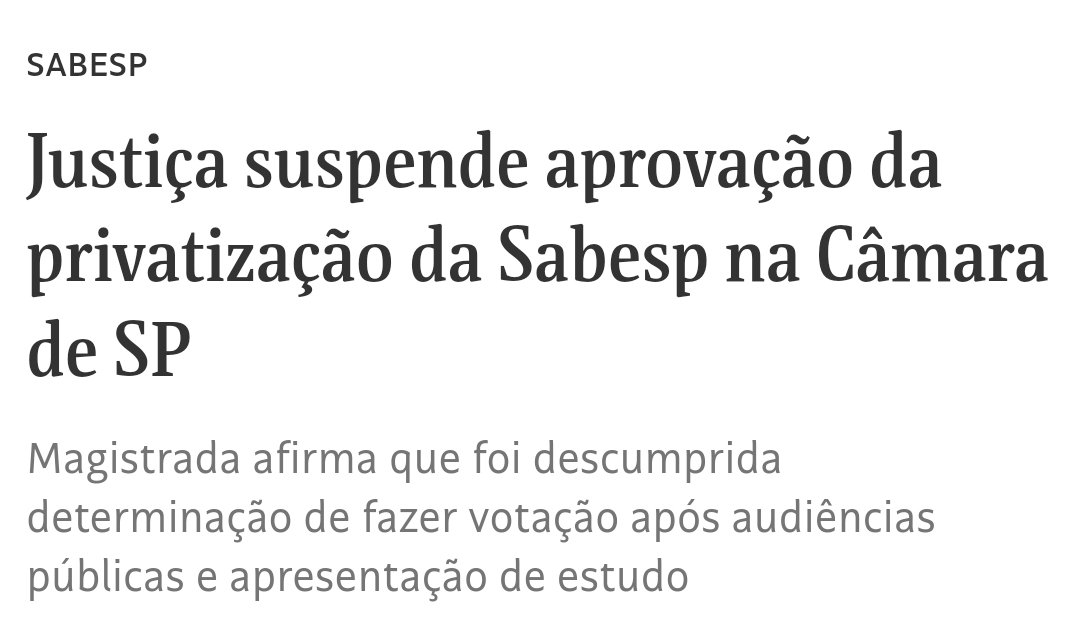 Aquela enganação de ontem acaba de ser suspensa pela Justiça. Não iremos tolerar o arrepio da lei de Ricardo Nunes e Tarcísio na tentativa de privatizar a Sabesp. A água é do povo!