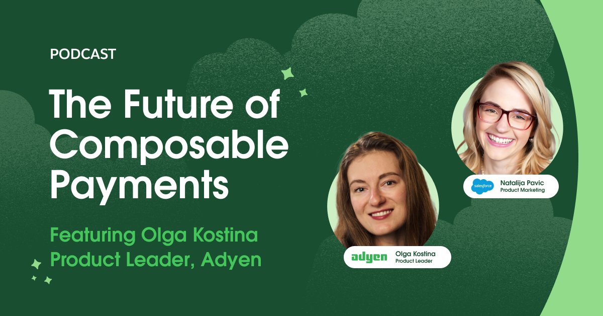 Ever wonder how the digital marketplace keeps up with the lightning-fast changes in consumer behavior? This week Olga Kostina of @Adyen joins the Commerce Cloud Innovations podcast to discuss the future of composable payments. 🎧 Give it a listen: sforce.co/4dr8dr2