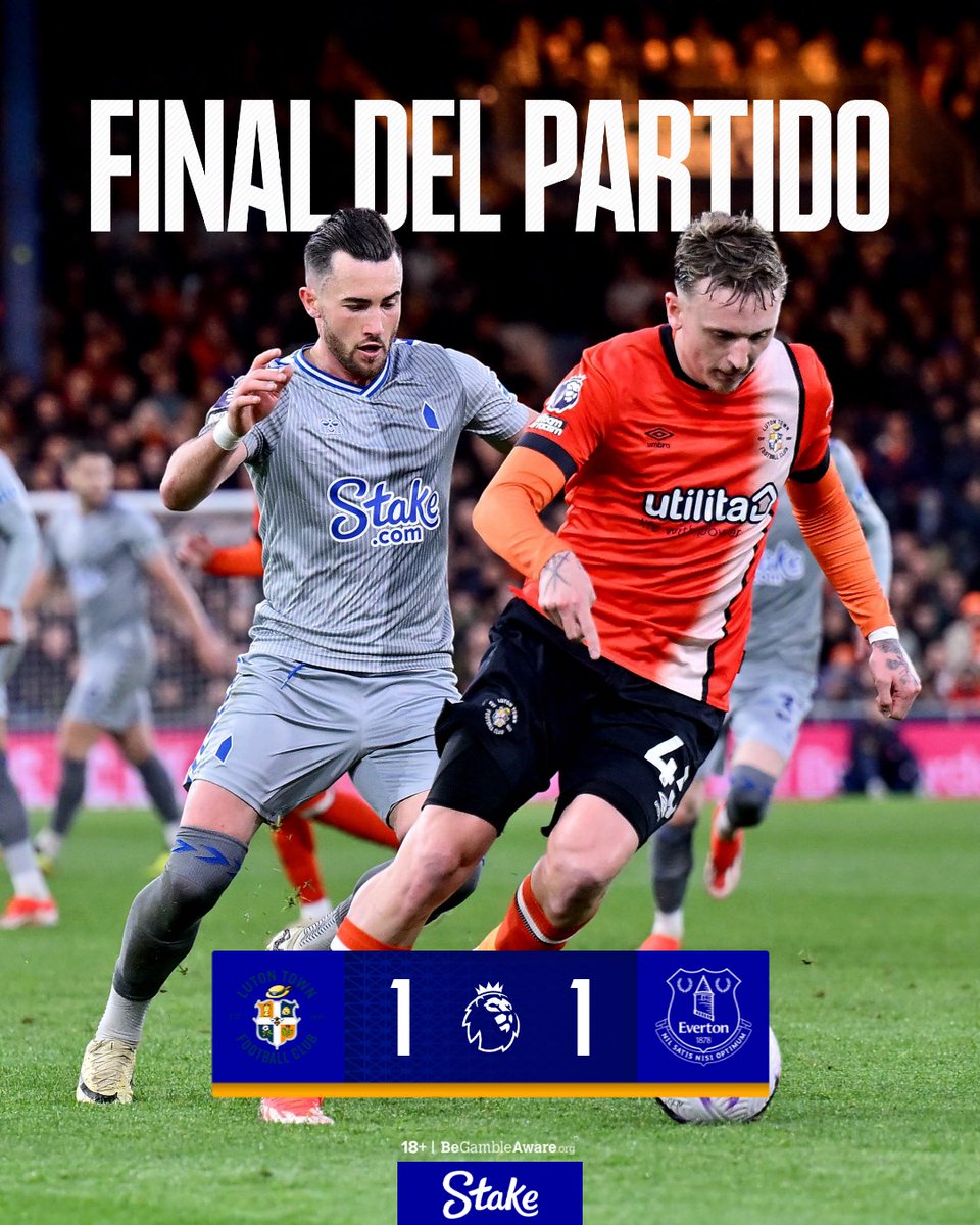 Empate en nuestra visita ante Luton Town.

🟠 1-1 🔵 #LUTEVE