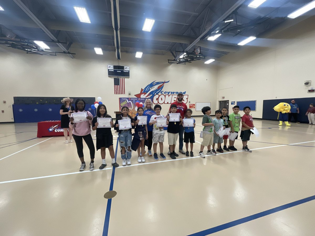 JamesACaywood's tweet photo. We celebrated last year’s proficient &amp; distinguished students and got pumped up for this year’s test! KSA, here we come!!! #cometsconnect @kimmott2 https://t.co/aAfv9oYfOg