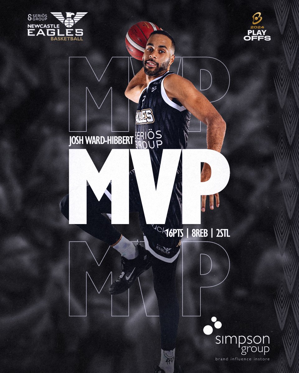 𝗠𝗩𝗣! 𝗠𝗩𝗣! 𝗠𝗩𝗣! ⭐️ Your Eagles' MVP presented by @SimpsonGroup is Josh Ward-Hibbert! 📈 16pts / 8reb / 2stl #WeAreEagles #BritishBasketballLeague