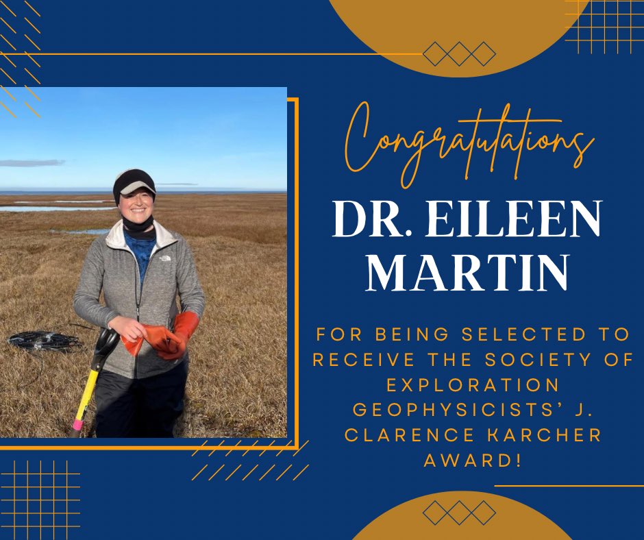 Congratulations to Dr. Ali Tura for being selected to receive the Society of Exploration Geophysicists’ Life Membership and to Dr. Eileen Martin for receiving the Society’s J. Clarence Karcher Award! 🎉