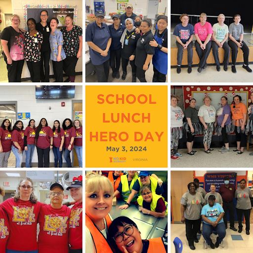 School Lunch Hero Day is drawing to a close, but at @nokidhungry, we know hunger doesn't take a day off. That's why we celebrate school nutrition professionals ALL YEAR LONG. Thank you for nourishing hearts, bodies, and minds. The future of Virginia is stronger because of you.🧡
