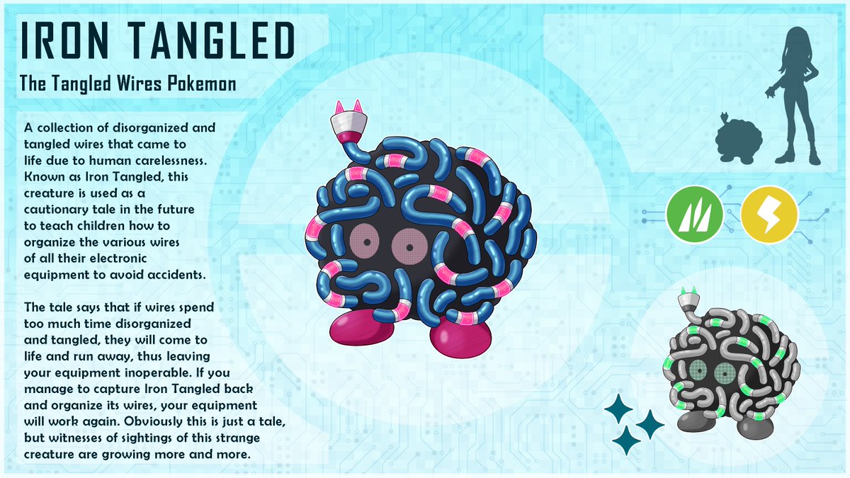 IRON TANGLED!! Based on Tangela and Wires!! ⚡️⚡️

This was a lot of fun to make, I hope you all like it too!!

#Pokemon #Paradox #Tangela