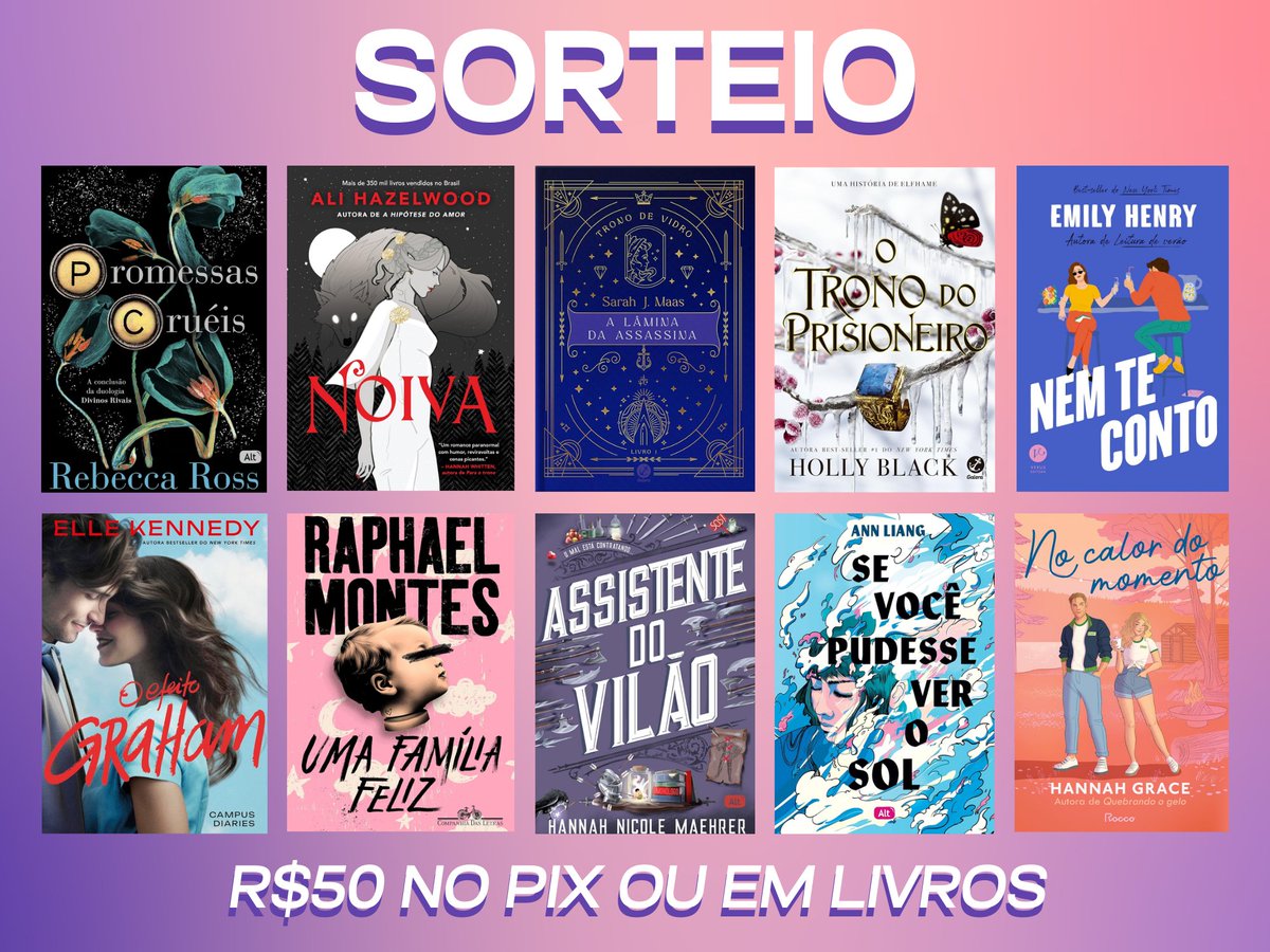🔥 ALERTA DE SORTEIO 🔥

🏆 Opções de prêmio: 1 dos livros da imagem, R$50 em livros da sua escolha ou R$50 no PIX!

— Regras:
➡️ Seguir <a href="/promohunters_/">PromoHunters 📚✨ Promoções de livros</a> e <a href="/sddescontos/">SD ® 🩷</a>
➡️ Repostar esse tweet

📅 Resultado: 10/05. Boa sorte! 🍀