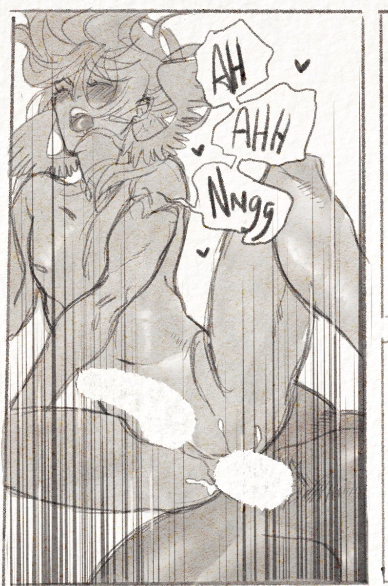 One page left until I finish the sketching for a #GallaDay bunch on NSFW shorts I’m planning on submitting next week!! … I’ve become a HUGE fan of this ship!  

Here some progress 🐺🪽

#HSR #HonkaiStaiRail #Gallagher #Sunday #boyslove #NSFW #shortcomic #ongoing